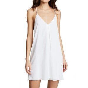 Alice + Olivia White fierra y back tank Silk Slip Dress Size Small